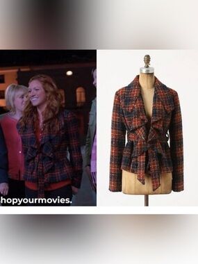 Anthropologie Tabitha Plaid Moretown Jacket with Ruffled front